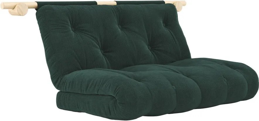 Tmavozelená menčestrová rozkladacia pohovka 135 cm Hooked – Karup Design