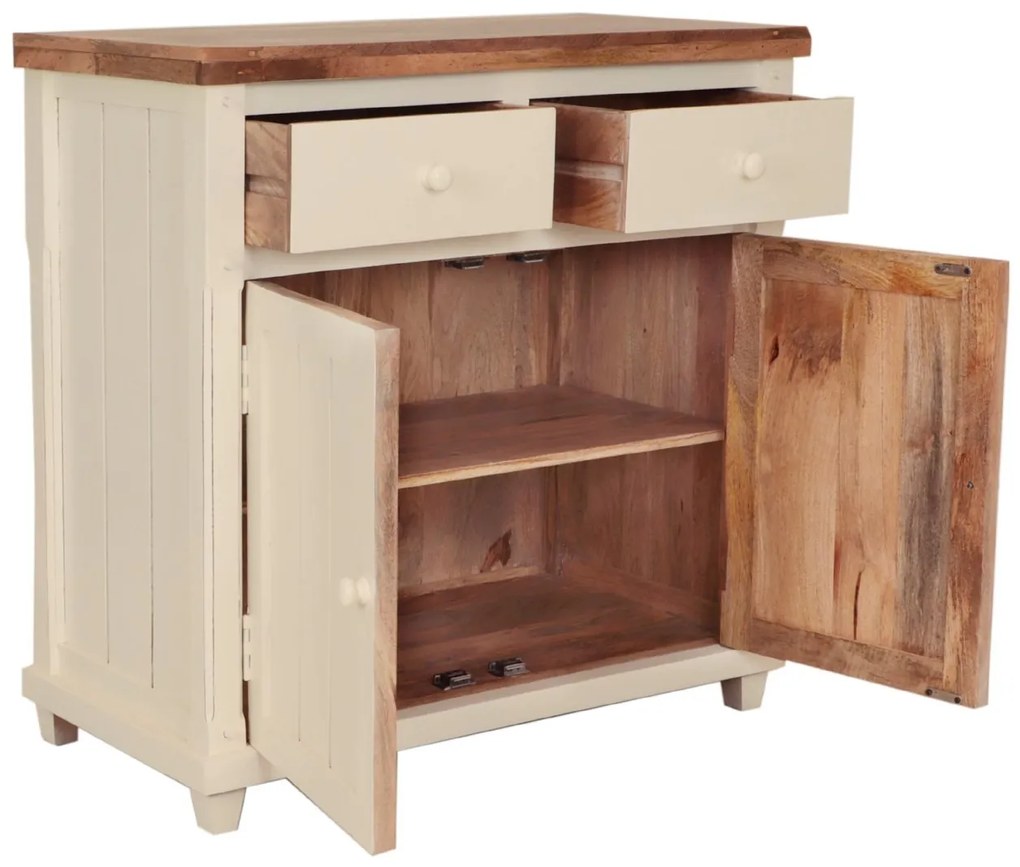 furniture-nabytek.cz - Komoda rustikálna z dreva mango 90x90x45