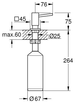 GROHE 40649000 - Dávkovač na mydlo CUBIC 500 ml lesklý chróm