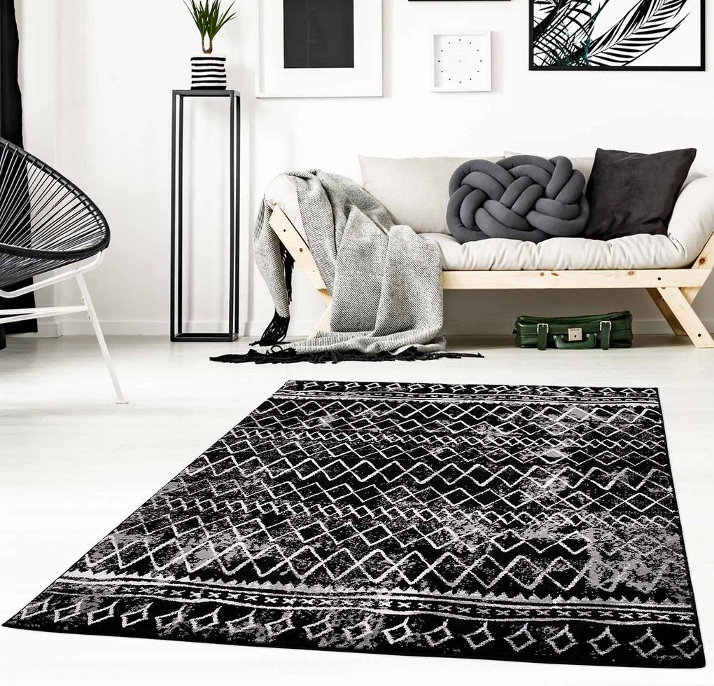Dekorstudio Moderný koberec TIMELESS - 7547 čierno biely Rozmer koberca: 200x290cm