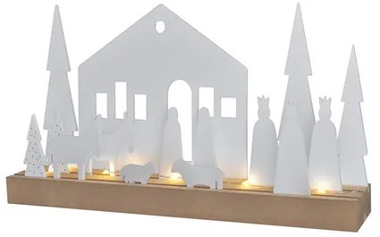 Solight LED zimná dedinka, modulárna, 14 prvkov, 10x LED, 2x AAA
