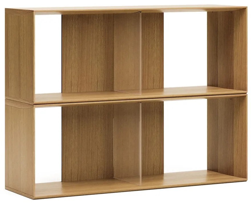 Modulárny policový systém v dekore duba v prírodnej farbe 2 ks 101x76 cm Litto – Kave Home
