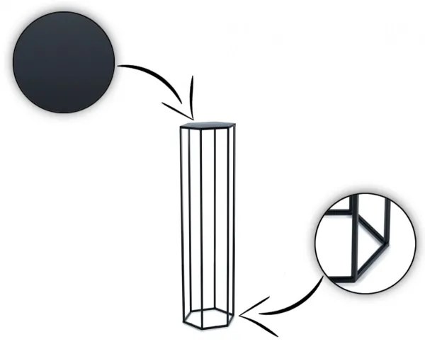 Stojan na kvety 100x24 cm čierna