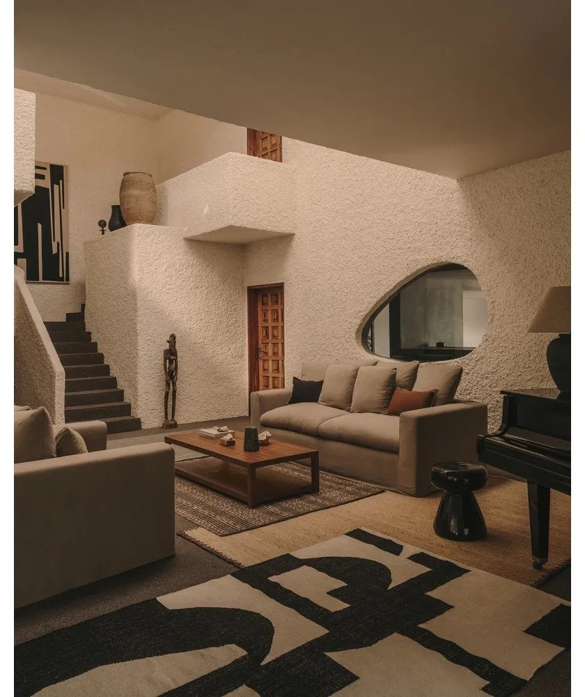 Béžová ľanová pohovka 240 cm Nora – Kave Home