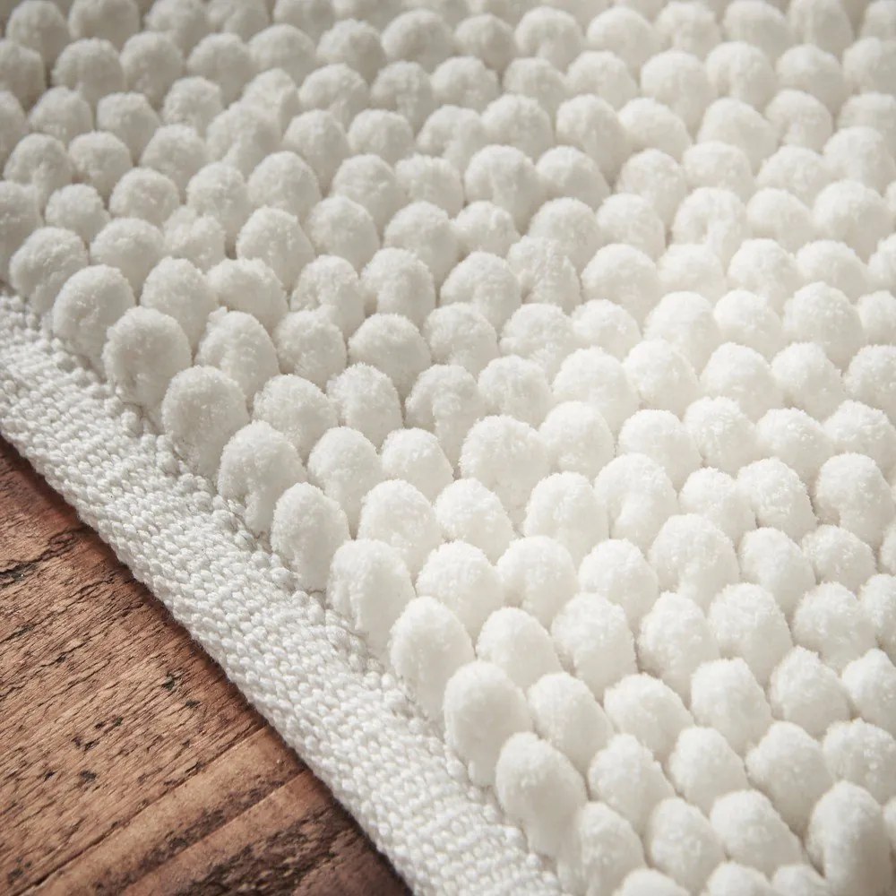 Biela kúpeľňová predložka 50x80 cm Aspen Bobble – Bianca