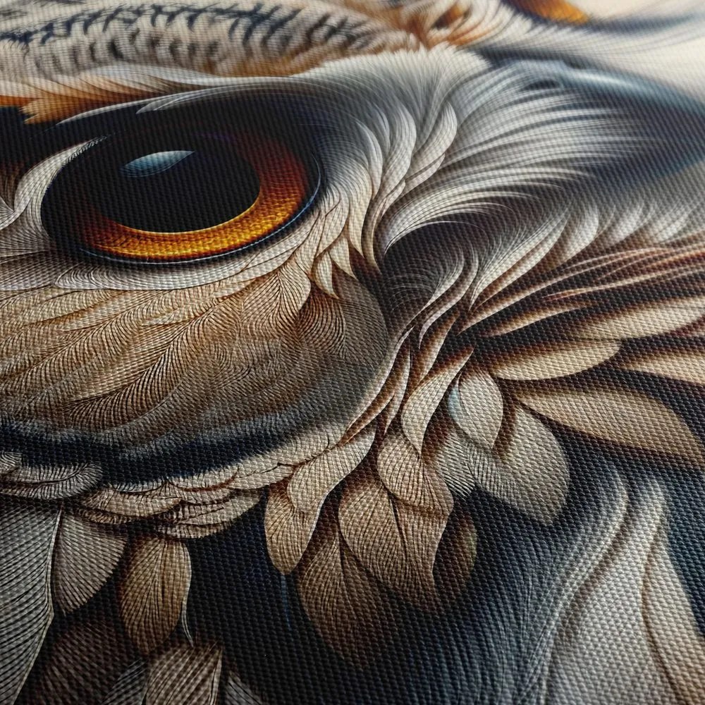 Obraz sova v teplých odtieňoch