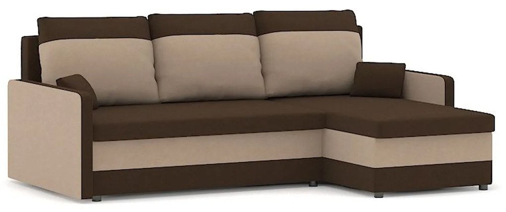 Rozkladacia rohová sedacia súprava MILTON model 2 Hnedá/cappuccino