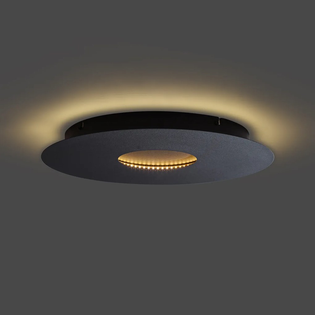 Moderné stropné svietidlo čierne 40 cm vrátane LED s 3-stupňovým stmievaním - Morning