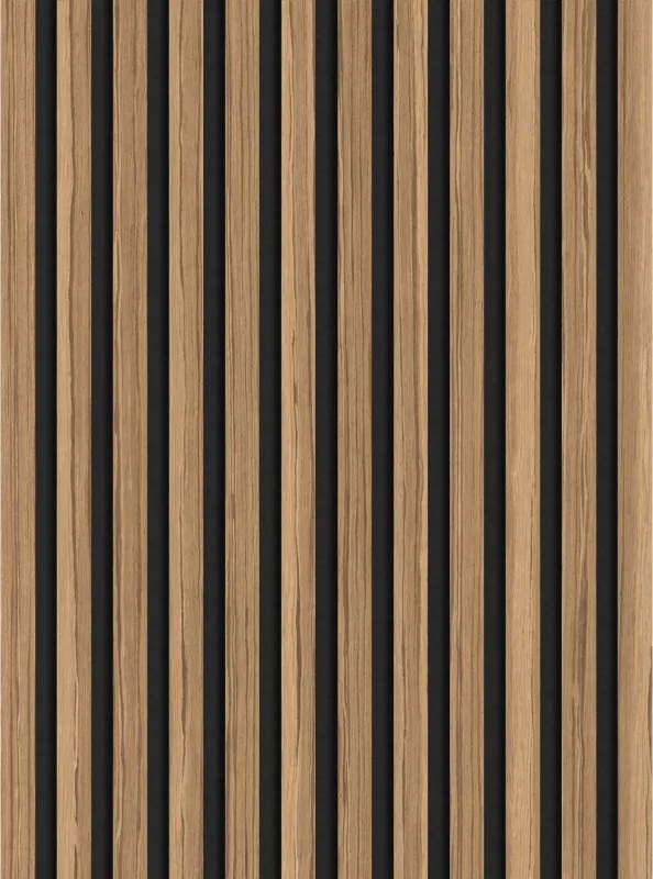 Mexen Lam-F, akustické stenové lamely 275 × 30 cm, plstený podklad 8 mm, technická dyha, orech svetlý, S105-275307-3015-017