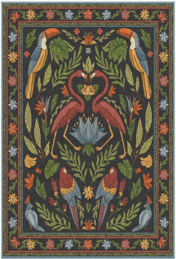 Umývateľný koberec's nízkym vlasom Birds Of A Feather by Iris Apfel