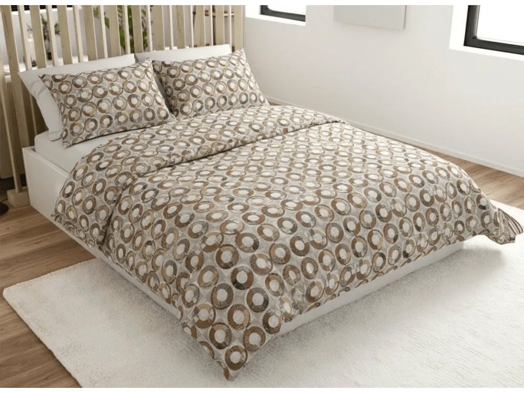 Obliečky z mikrovlákna CIRELLO hnedo-sivé Rozmer obliečky: 2 ks 70 x 90 cm | 200 x 220 cm