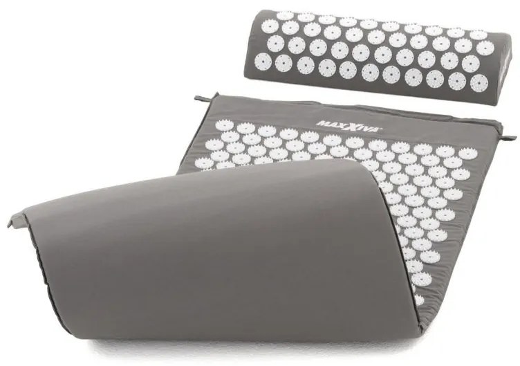 MAXXIVA 81655 Akupresúrna podložka s vankúšom, 130 x 50 cm, sivá