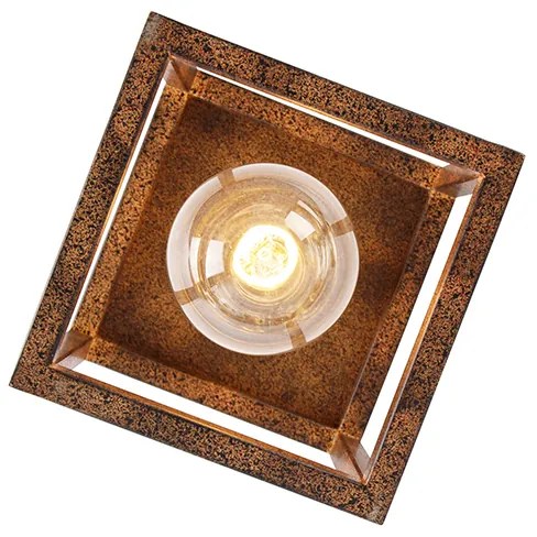 Priemyselné stropné svietidlo hrdzavo hnedé - Cage