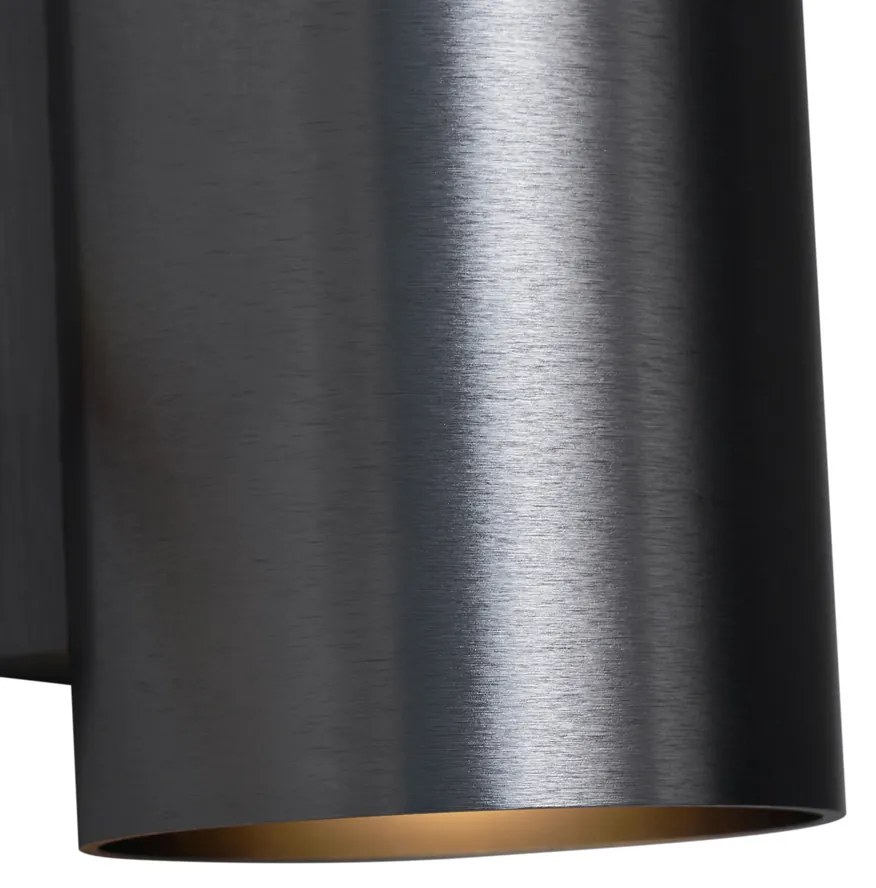 Moderná nástenná lampa antracitová okrúhla 2-svetelná GU10 50mm - Sandy