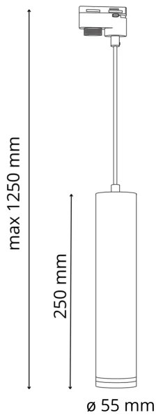 Luster na lanku do lištového systému PARIS 3xGU10/10W/230V + 1 m lištový systém