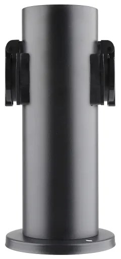 Solight PG10B - Vonkajší zásuvkový stĺpik 2Z 230V IP44 čierna okrúhly