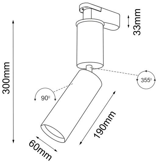 Shilo 7697 - Bodové svietidlo do lištového systému SHINO 1xGU10/15W/230V biela