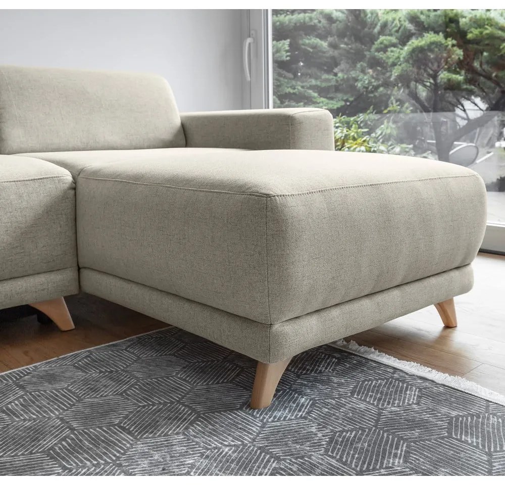 Béžová rozkladacia/s úložným priestorom rohová pohovka Classy Sophie – Miuform