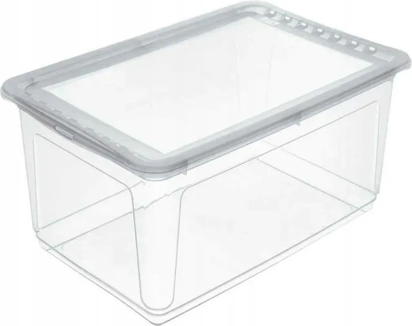 Keeeper Úložný box s vekom (má 2 funkcie) BEA Clearbox 43L, 59 x 39 x 27 cm