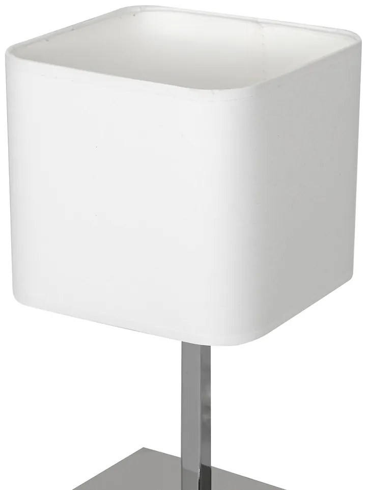 Stolná lampa Napoli, 1x biele textilné tienidlo, ch