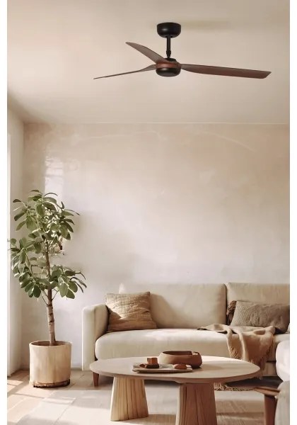 FARO 33817WT-Stropný ventilátor PUNT M hnedá/čierna pr.132 cm WT+ diaľkové ovládanie