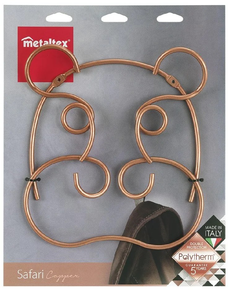 Nástenný oceľový háčik v medenej farbe Hippo – Metaltex