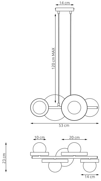 Luster na lanku MODEL 4xG9/8W/230V čierna