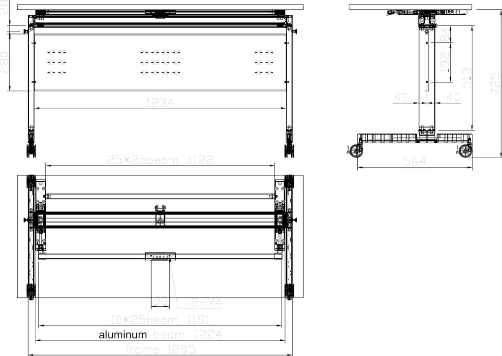 Mobilný stôl PRIMO MOBI, 140x60 cm, biela podnož, buk