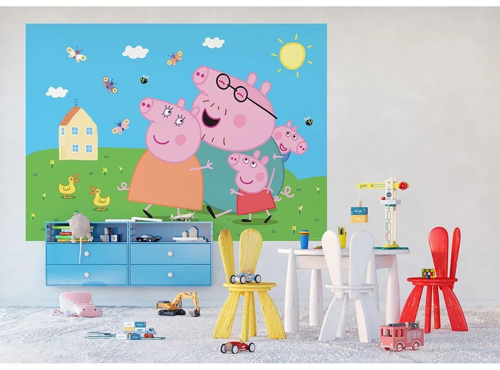 Detská fototapeta Pepa Pig 252 x 182 cm, 4 diely