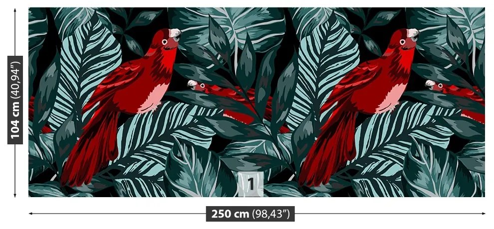 Fototapeta Vliesová Listy papagáj 152x104 cm