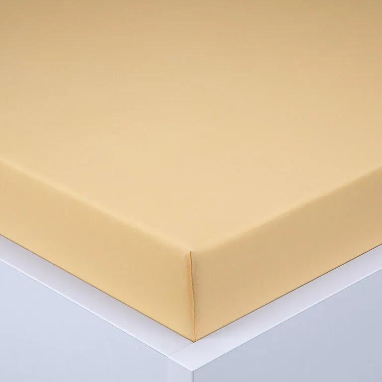 Napínacia plachta na posteľ jersey EXCLUSIVE žltá 160 x 200 cm