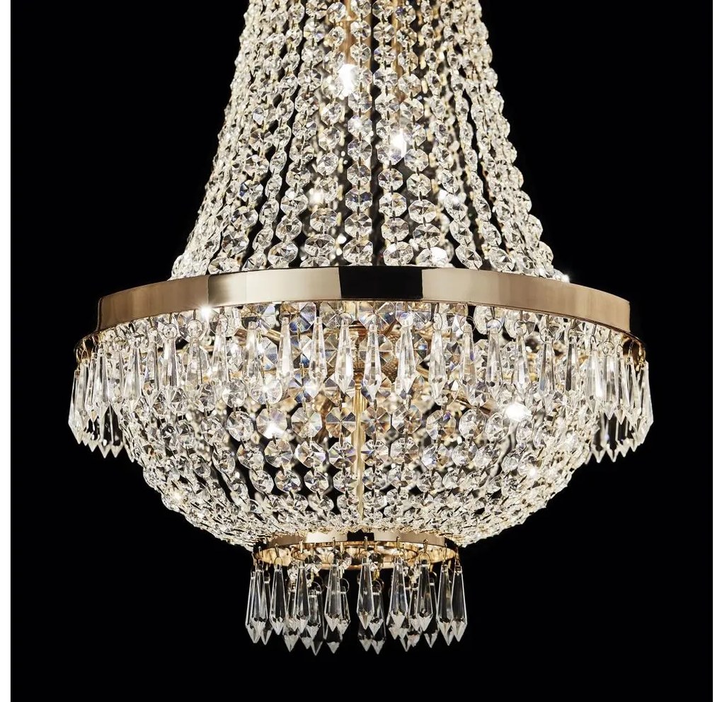 Ideal Lux - LED Krištáľový luster na reťazi CAESAR 6xG9/3W/230V pr. 38 cm zlatá