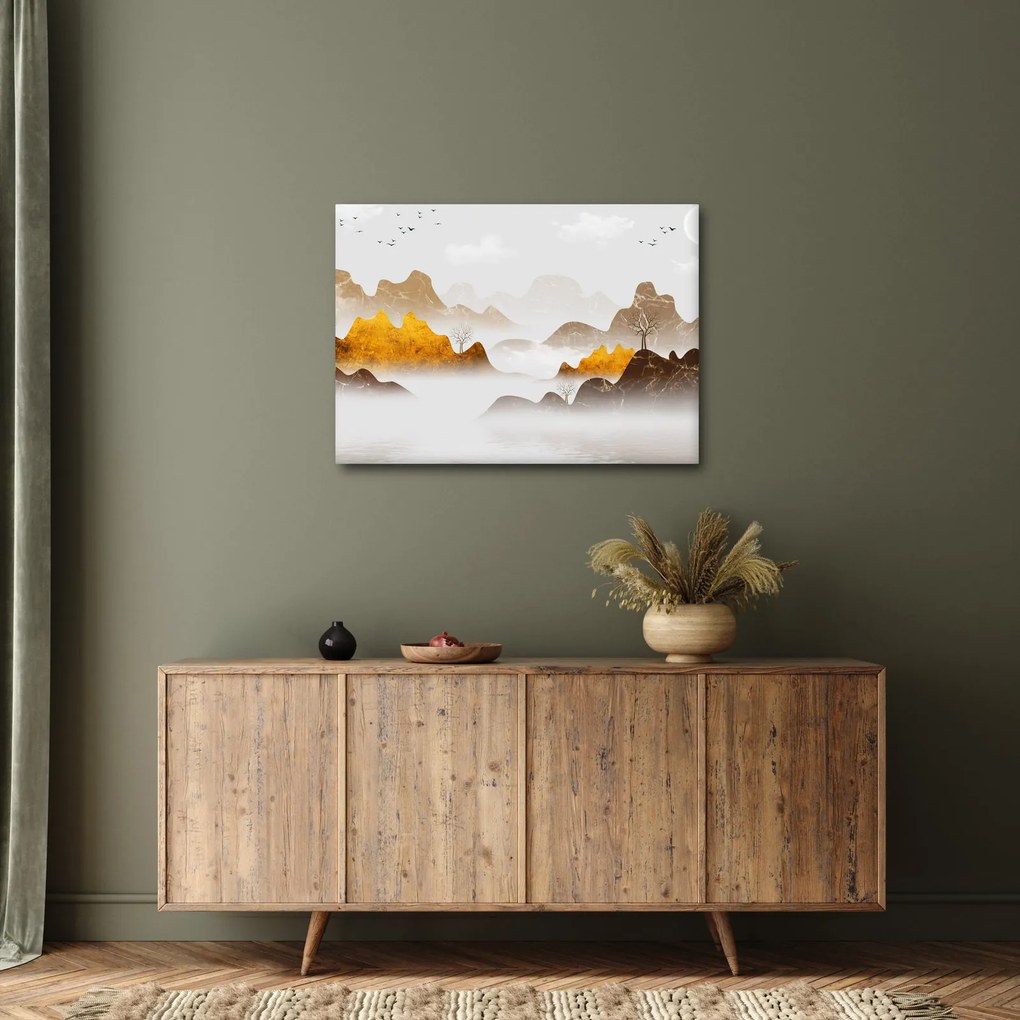 Obraz - Hory v hmle (70x50 cm)
