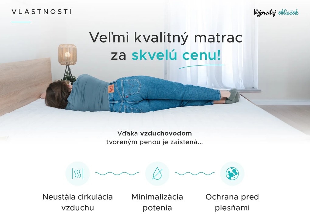 Penový matrac DELUXE 120 x 200 cm Ochrana matraca: VRÁTANE chrániče matraca