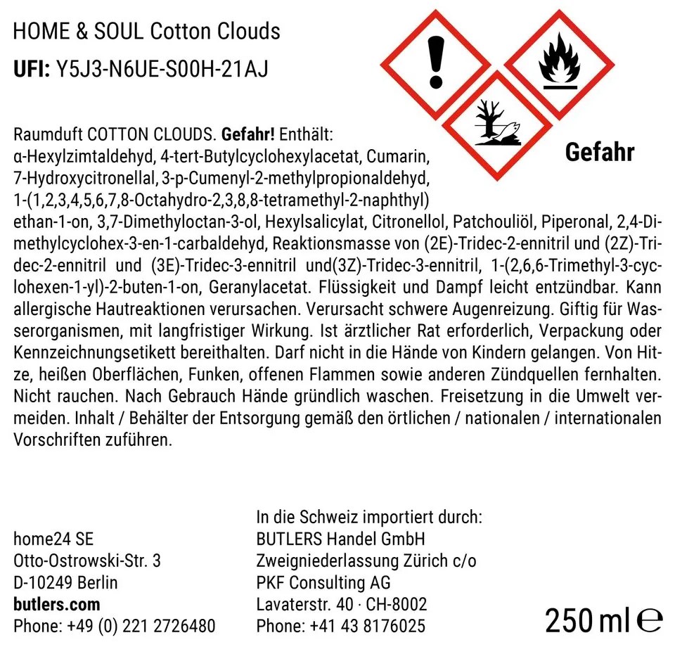 HOME & SOUL Vôňa do bytu Cotton Clouds 250 ml