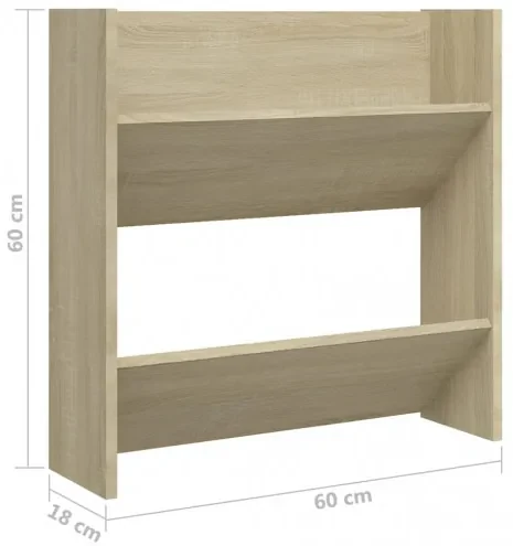 vidaXL Nástenné botníky 4 ks dub sonoma 60x18x60 cm drevotrieska-
