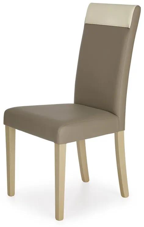 Jedálenská stolička NORBERT – masív, ekokoža, viac farieb Dub sonoma / béžový