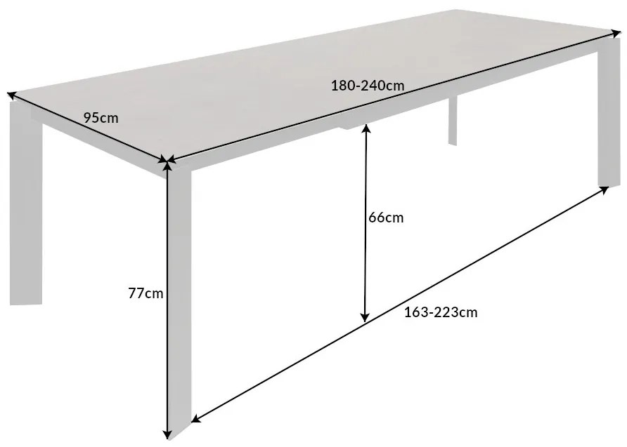 Rozťahovací jedálenský stôl Narissara 180-240 cm antracit