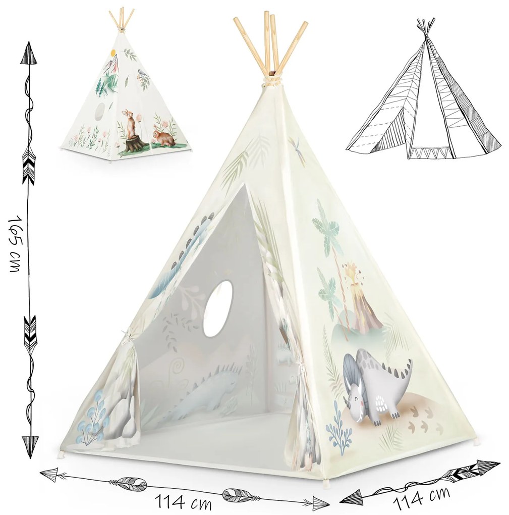 Detský stan típí Nukido NK-407 - dinosaury