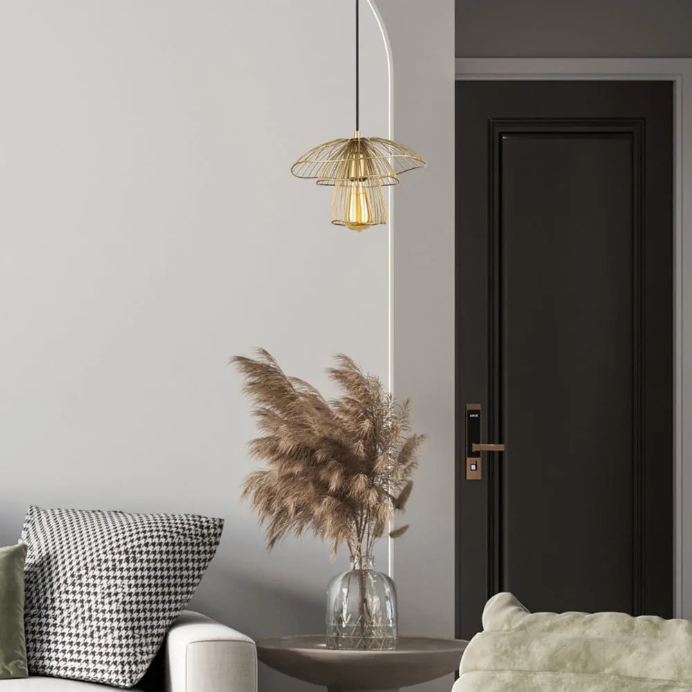 Závesné svietidlo v zlatej farbe Squid Lighting Root, výška 117 cm