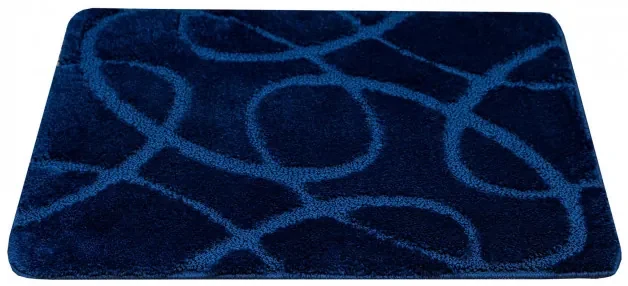 Kúpeľňový koberček Kobe Navy granátový, línie
