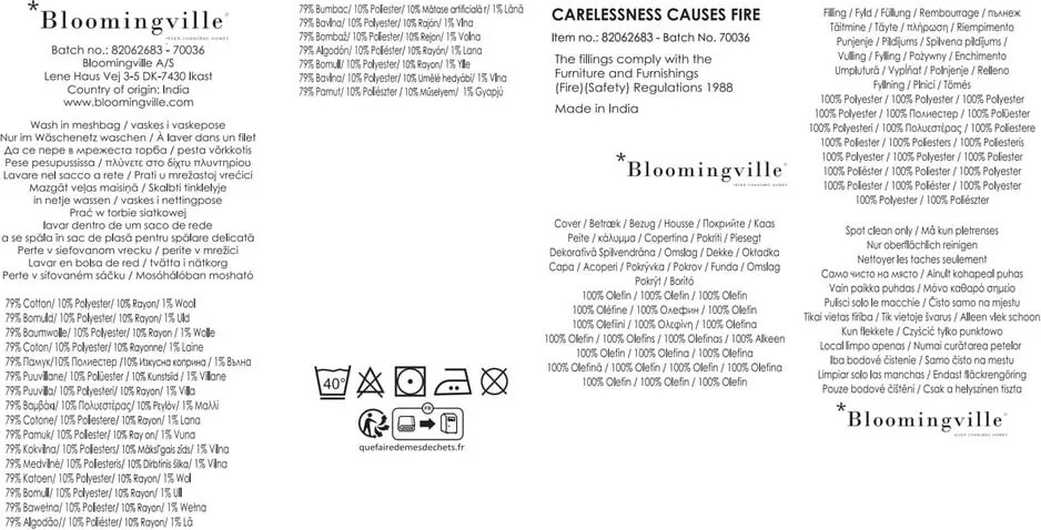 Dekoračný vankúš z recyklovanej bavlny 45x45 cm Eviaya – Bloomingville