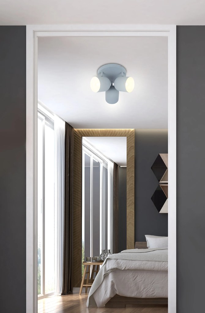 Candellux Sivé stropné svietidlo Azuro pre žiarovku 3x E27 s guľatou základňou 98-63236