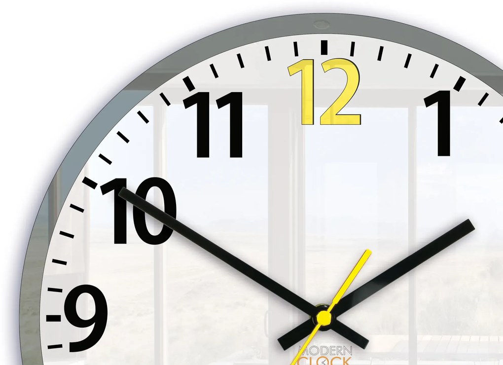 Nástěnné hodiny Louis 30 cm bílé/žluté