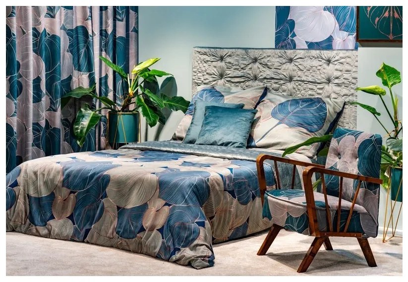 DECOREUM Zamatový záves s potlačou 140 cm x 270 cm viacfarebná 100 % polyester Rozmer varianty: 140 cm x 250 cm, Farba varianty: Hnedá 105448