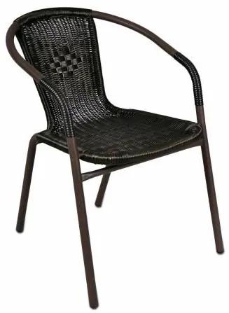 Garthen 27261 Set 4 ks polyratanová záhradná stolička - tmavo hnedá