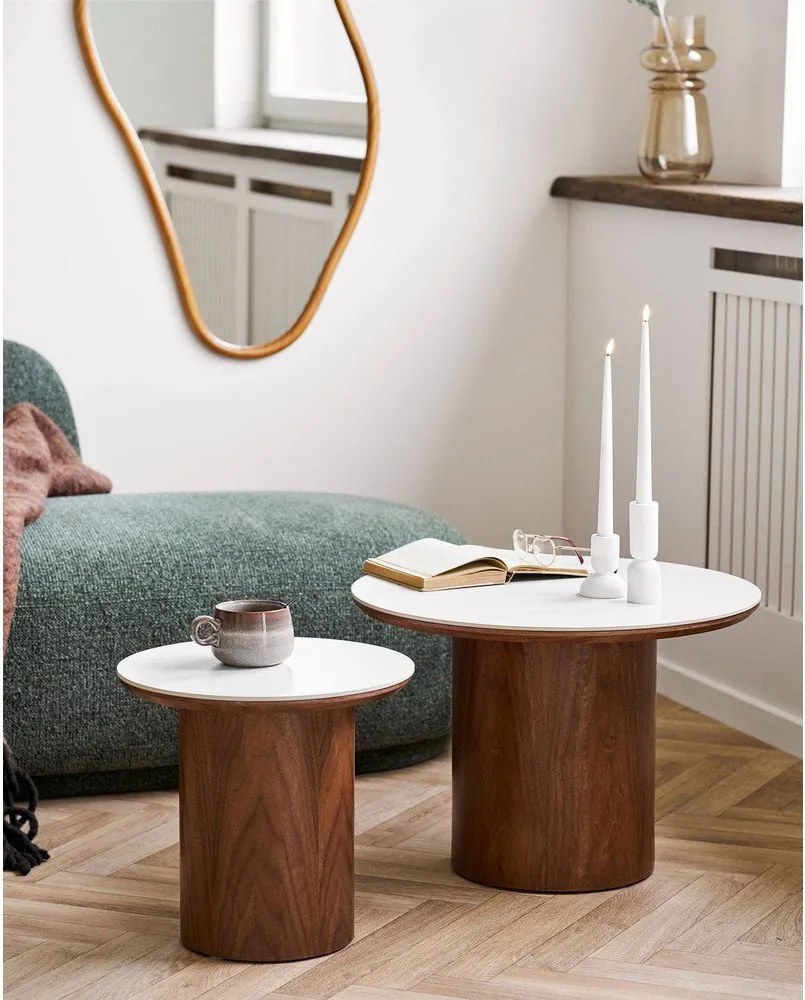 Okrúhly odkladací stolík s keramickou doskou ø 40 cm Noli – House Nordic