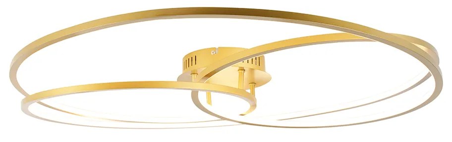 Zlaté stropné svietidlo 78 cm vrátane LED 3-stupňového stmievača - Rowin