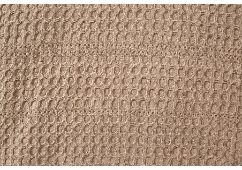 Hnedý bavlnený pléd na dvojlôžko 220x240 cm Lotus – Mijolnir