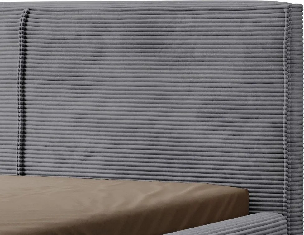 Posteľ Inez 180x200 cm, stredne šedá štruktúrovaná látka